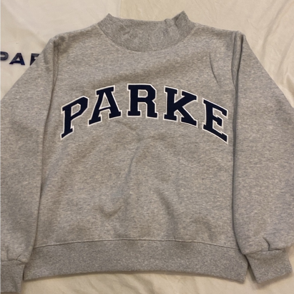 Parke Gray and Navy Varsity Mockneck